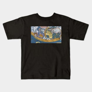 Antique World Map detail with Claudius Ptolemy Kids T-Shirt